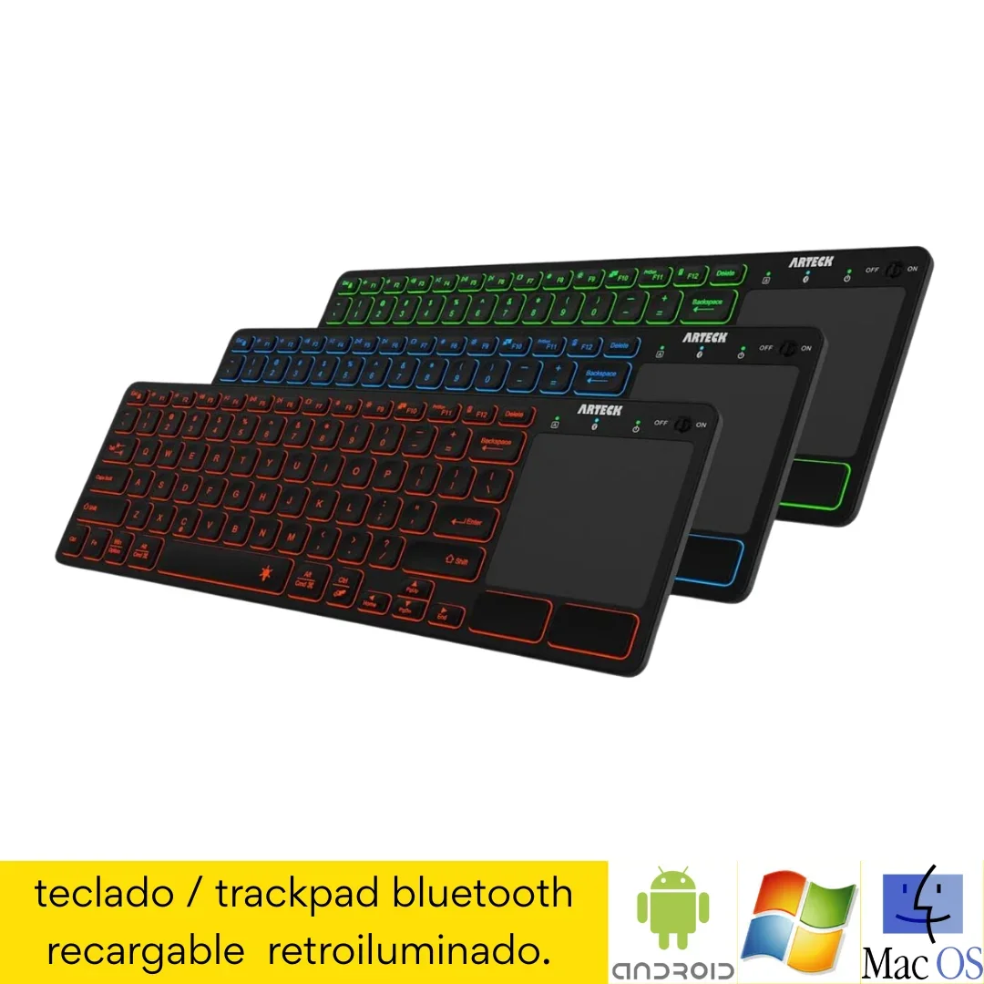 Combo Teclado/Trackpad / Bluetooth / Recargable /  Retroiluminado /Android / Windows /Macos